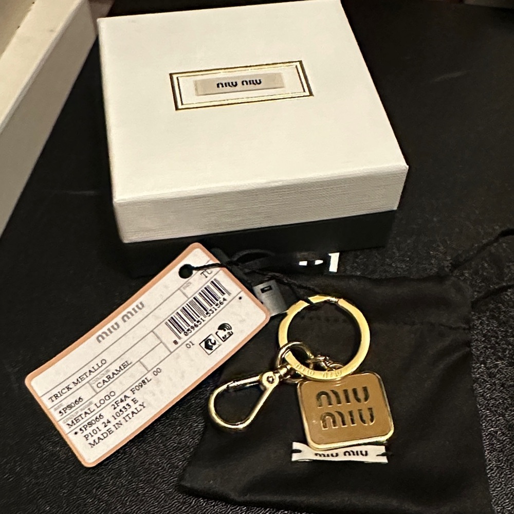 Miu Miu Gold Logo Keychain